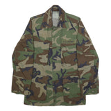 SELMA APPAREL CORP. Mens Green Brown Woodland Camo Classic Button Jacket S