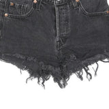 LEVI'S Womens Black Denim Cut-Off Shorts S W26 Frayed Hem Casual Summer
