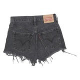LEVI'S Womens Black Denim Cut-Off Shorts S W26 Frayed Hem Casual Summer