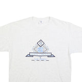 DELTA Mens White North Carolina Tar Heels Graphic T-Shirt L Short Sleeve Crew