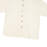 JAMAICA JAXX Mens Cream Shirt L Cotton Blend Short Sleeve Button Casual