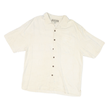 JAMAICA JAXX Mens Cream Shirt L Cotton Blend Short Sleeve Button Casual