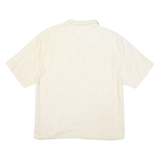 JAMAICA JAXX Mens Cream Shirt L Cotton Blend Short Sleeve Button Casual