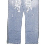 ANGEL DEVIL Womens Jeans Blue Grey Regular Straight Denim Light W42 L33 Angel