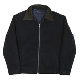 NAUTICA Mens Black Polyester Blend Zip Jacket M Casual Outerwear Plain