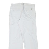 MUSTANG Mens Regular Fit White Cotton Blend Cargo Trousers W33 L32