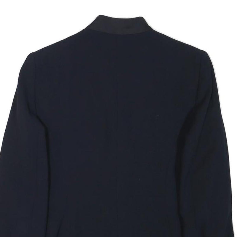 EMPORIO ARMANI Womens Navy Blue Wool Blend Blazer Jacket XS Classic Tailored