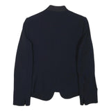 EMPORIO ARMANI Womens Navy Blue Wool Blend Blazer Jacket XS Classic Tailored