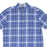 TOMMY HILFIGER Mens Blue & White Check Shirt S Classic Fit Cotton Blend