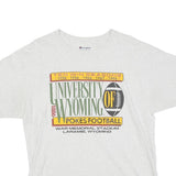 CHAMPION Mens White University Of Wyoming Graphic T-Shirt L Short Sleeve Crew