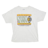 CHAMPION Mens White University Of Wyoming Graphic T-Shirt L Short Sleeve Crew