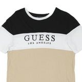 GUESS Mens Black White & Beige Logo Graphic T-Shirt M Short Sleeve Crew Neck