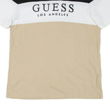 GUESS Mens Black White & Beige Logo Graphic T-Shirt M Short Sleeve Crew Neck