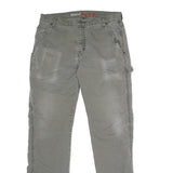 DICKIES Mens Cotton Blend Grey Regular Fit Straight Leg Trousers W34 L32