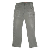 DICKIES Mens Cotton Blend Grey Regular Fit Straight Leg Trousers W34 L32