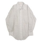 ARROW Mens Beige Check Shirt L Classic Long Sleeve Button Collar
