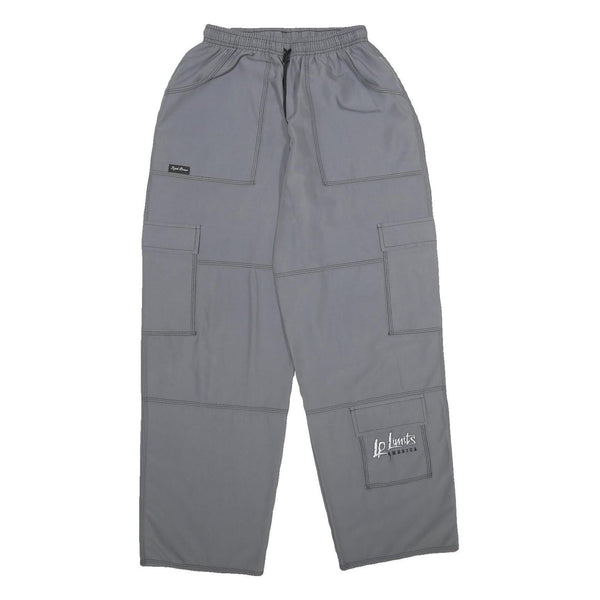 LP LIMITS Mens Grey Regular Fit Cargo Trousers W20 L32 Drawstring Casual Pants