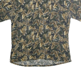 HALF MOON BAY Mens Green & Beige Rayon Hawaiian Shirt L Relaxed Fit Tropical