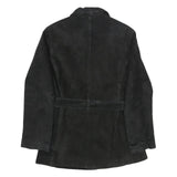 THE OUTER EDGE Womens Black Suede Button Jacket M Classic Tailored
