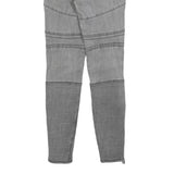 LEVI'S Womens Slim Grey Denim Slim Jeans W26 L28 Biker Style Zip Detail