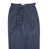 TOPMAN Mens Polyester Blend Navy Relaxed Straight Trousers W34 L32 Smart Office