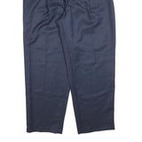 TOPMAN Mens Polyester Blend Navy Relaxed Straight Trousers W34 L32 Smart Office