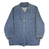 LAFEI-NIER Womens Blue Denim Button Jacket L Cotton Relaxed Fit Casual Outerwear