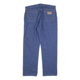 WRANGLER Mens Regular Fit Straight Leg Denim Blue Cotton Blend Jeans W36 L30 Zip