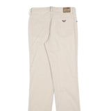 ARMANI JEANS Womens Cotton Blend Beige Slim Straight Trousers W26 L32