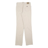 ARMANI JEANS Womens Cotton Blend Beige Slim Straight Trousers W26 L32