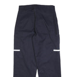 Mens Cotton Blend Navy Regular Fit Straight Leg Trousers W30 L30 Workwear Zip