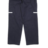 Mens Cotton Blend Navy Regular Fit Straight Leg Trousers W30 L30 Workwear Zip
