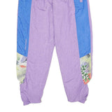 PRIMERO SPORTSWEAR Womens Joggers Purple & Blue L W28 L29 Nylon Casual Relaxed