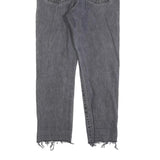 LEVI'S 501 Womens Jeans Grey Regular Straight Denim Raw W28 L26 Frayed Hem