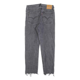 LEVI'S 501 Womens Jeans Grey Regular Straight Denim Raw W28 L26 Frayed Hem