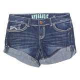 HYDRAULIC Womens Shorts Blue Denim Casual M W32 Cotton Blend Stylish Comfort
