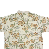 COOKE STREET Mens Cream Floral Print Short Sleeve XL Cotton Blend Polo Shirt