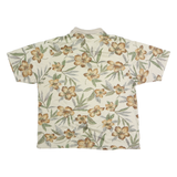 COOKE STREET Mens Cream Floral Print Short Sleeve XL Cotton Blend Polo Shirt