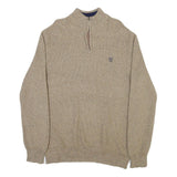 CHAPS Mens Beige Plain Cotton Blend Pullover Jumper XL Casual Winter Knitwear
