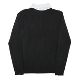 CASTRO Womens Black Plain V-Neck Basic Knit Jumper M Cotton Blend Layered Look