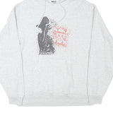 JERZEES Mens Grey Hoodie M Cotton Blend Pullover Graphic Print Casual