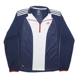ADIDAS Mens Navy & White Quarter Zip Sweatshirt XL Sports Casual Athletic