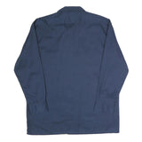 DICKIES Mens Navy Polyester Blend Work Shirt L Long Sleeve Button Closure