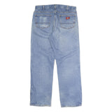 DICKIES Mens Regular Fit Blue Denim Jeans Button Closure W36 L31 Classic Casual