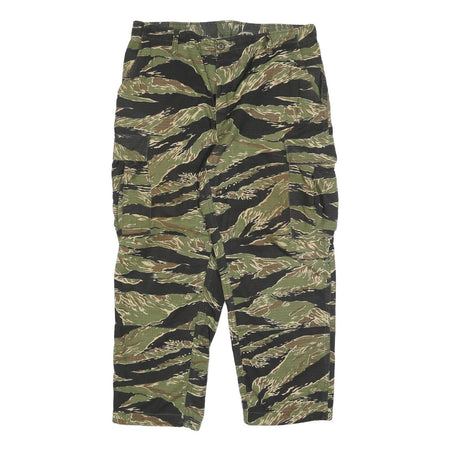 TRU-SPEC Mens Cotton Blend Green & Brown Camouflage Regular Fit Cargo Trousers