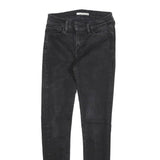 LEVI'S 710 Slim Womens Jeans Black Denim Raw W28 L28 Frayed Hem Stretch