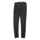 LEVI'S 710 Slim Womens Jeans Black Denim Raw W28 L28 Frayed Hem Stretch