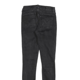 LEVI'S 710 Slim Womens Jeans Black Denim Raw W28 L28 Frayed Hem Stretch