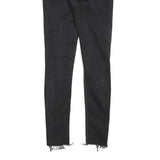 LEVI'S 710 Slim Womens Jeans Black Denim Raw W28 L28 Frayed Hem Stretch