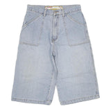 SANDOULI Womens Denim Blue Relaxed Fit Long Length Shorts S W26